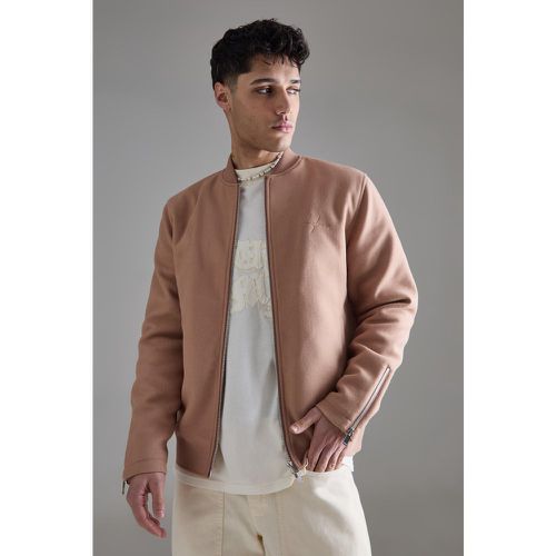 Giacca Bomber Homme Regular Fit in melton - boohoo - Modalova