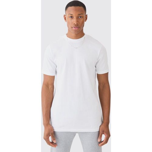 T-shirt Slim Fit Basic, Bianco - boohoo - Modalova