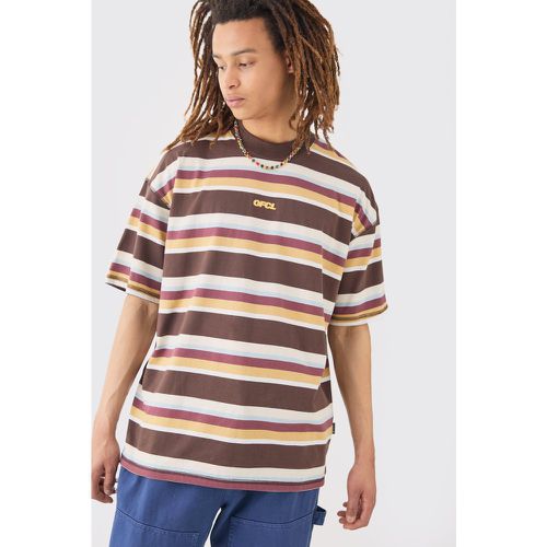 Oversized Carded Heavy Striped Ofcl T-Shirt - boohoo - Modalova