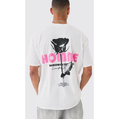 Oversized Homme Rose Print T-Shirt - boohoo - Modalova