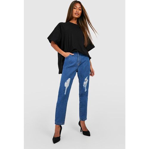 Pantalón Mom De Tiro Alto Con Rodilla Rajada - boohoo - Modalova