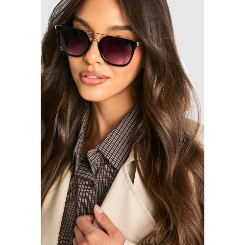 Gafas De Aviador Cuadradas, Negro - boohoo - Modalova