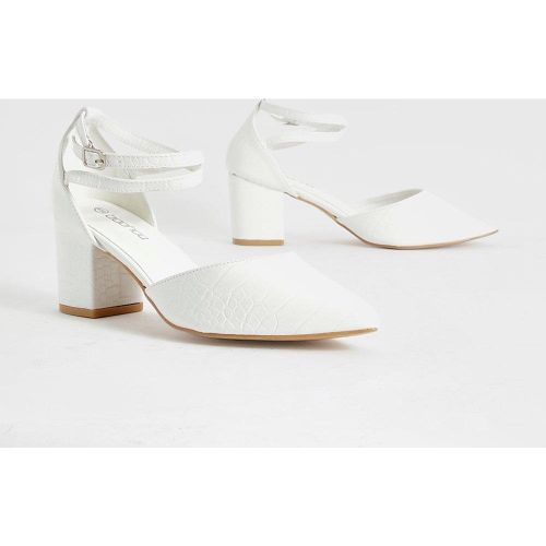 Scarpe basse a punta effetto coccodrillo con tacco - boohoo - Modalova