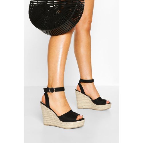 Espadrillas a punta aperta con zeppa - boohoo - Modalova