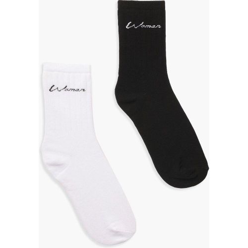 Pack De 2 Pares De Calcetines Con Eslogan Woman - boohoo - Modalova