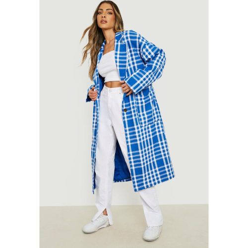 Abrigo Efecto Lana De Cuadros - boohoo - Modalova