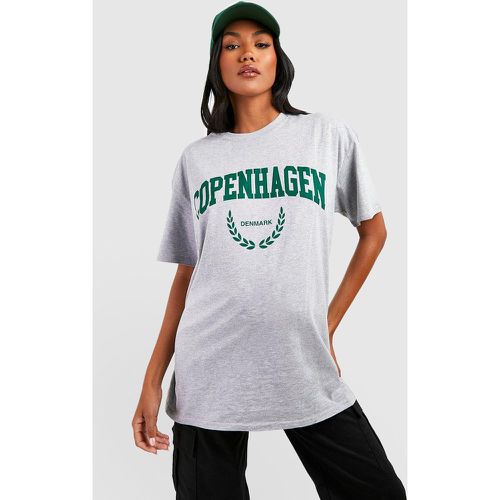 Camiseta Premamá Oversize Con Estampado De Copenhagen - boohoo - Modalova