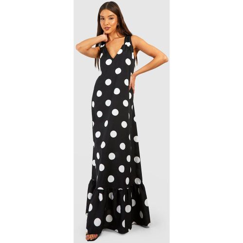 Vestito maxi a trapezio a pois - boohoo - Modalova