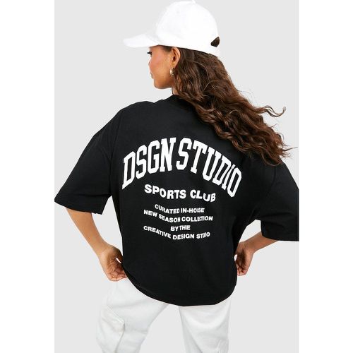 Camiseta Oversize Con Estampado Dsgn Studio Sports Club - boohoo - Modalova