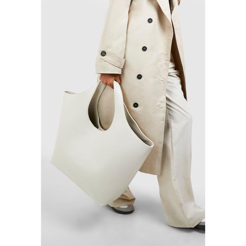 Borsa Tote in PU, Bianco - boohoo - Modalova