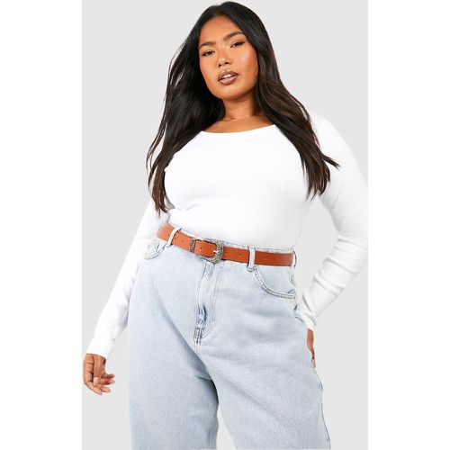 Cintura Plus Size con fibbia stile Western - boohoo - Modalova