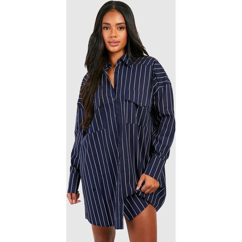 Vestito camicia oversize a righe - boohoo - Modalova