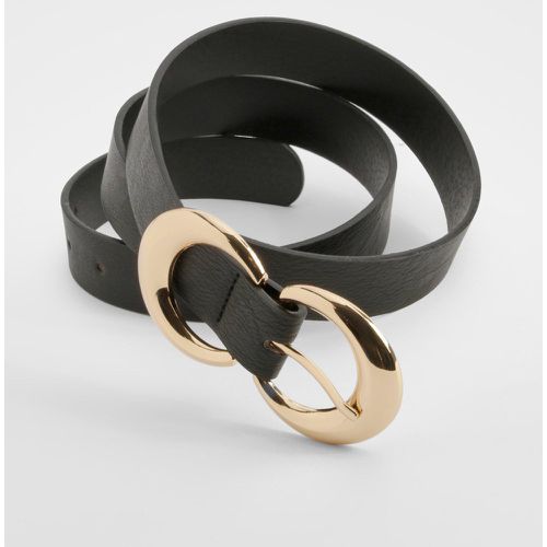 Gold Double Ring Belt, Nero - boohoo - Modalova