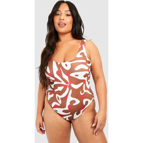 Plus Animal Scoop Neck Swimsuit - boohoo - Modalova