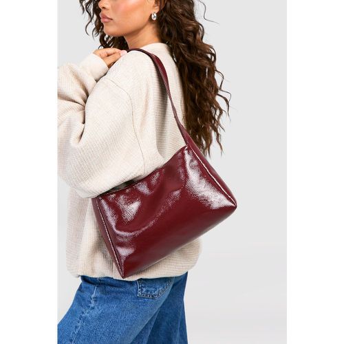 Textured Patent Shoulder Bag, Rosso - boohoo - Modalova