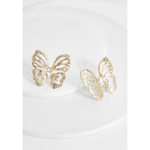 Embellished Butterfly Stud Earrings - boohoo - Modalova