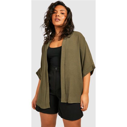 Kimono Plus Size in tessuto, Verde - boohoo - Modalova