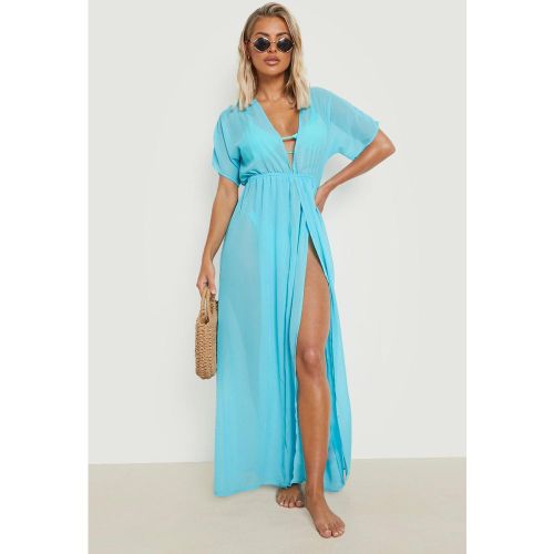 Kimono De Playa Maxi Con Abertura En La Pernera - boohoo - Modalova
