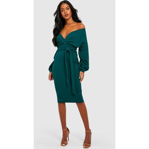 Vestido Tall Midi Reciclado Con Escote Barco - boohoo - Modalova