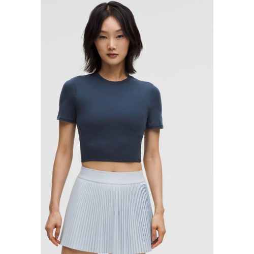 “ T-Shirt court Ã  col ronds â€“ Bleu â€“ Taille L - lululemon - Modalova