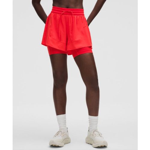 “ Short Swift 2-en-1 taille haute Collection SLNSHs â€“ 15 cm â€“ Rouge â€“ Taille XS - lululemon - Modalova