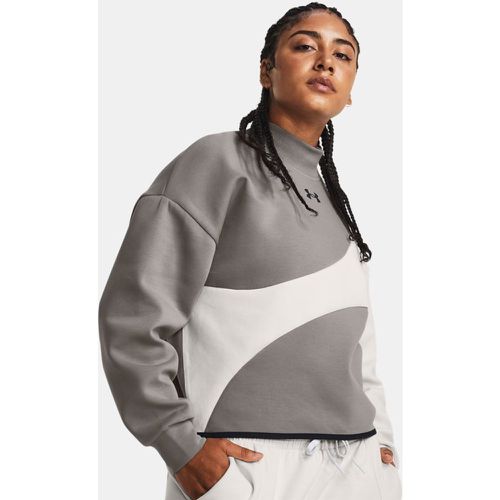 Maglia Unstoppable Fleece Crop Crew da donna Pewter / Bianco Clay / Nero M - Under Armour - Modalova