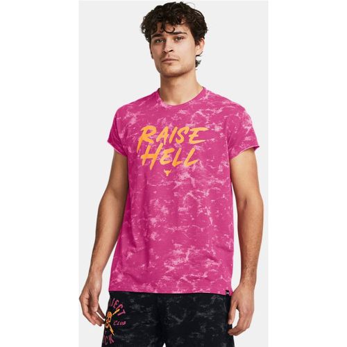 T-shirt Project Rock Raise Hell Cap Sleeve da uomo Astro / Nova Arancione L - Under Armour - Modalova