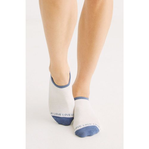 Calcetines invisibles algodón 'love' azul - Women'secret - Modalova