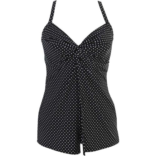 Haut de tankini gainant noir à pois blanc - Miraclesuit - Modalova