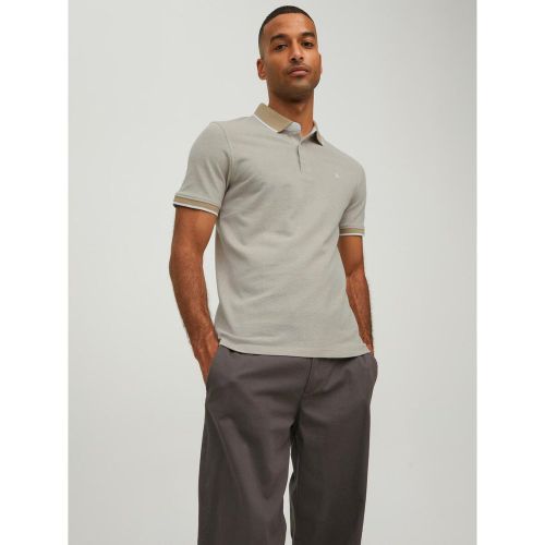 Polo Slim Fit Polo Manches courtes Gris Clair en coton - jack & jones - Modalova
