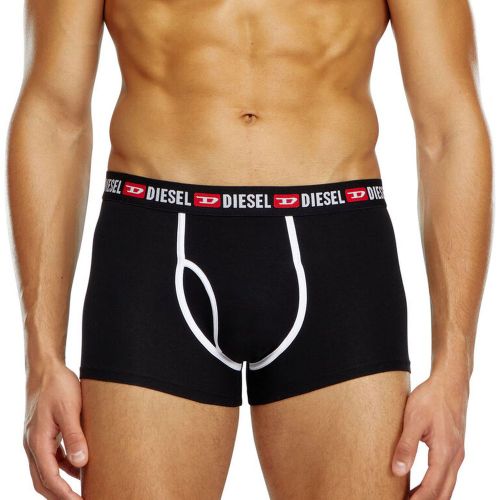 Lot de 3 boxers coton noir avec détail blanc - Diesel Underwear - Modalova