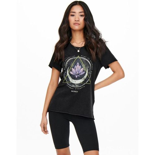 T-shirt Imprimé Col rond Manches courtes en coton Gia - Only - Modalova