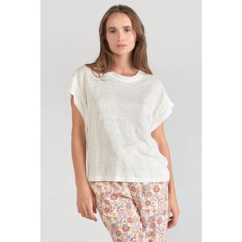 Top Overs crème blanc en lin - Le Temps des Cerises - Modalova