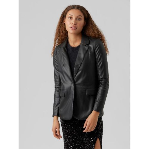 Blazer en simili-cuir Loose Fit Col à revers Longueur regular - Vero Moda - Modalova