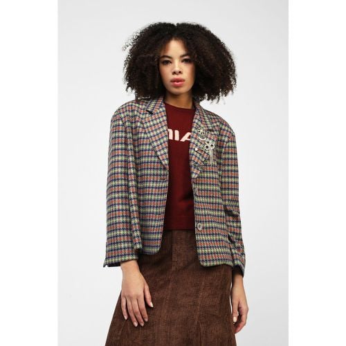 Blazer pied de poule con bottoni e spille - Dixie - Modalova