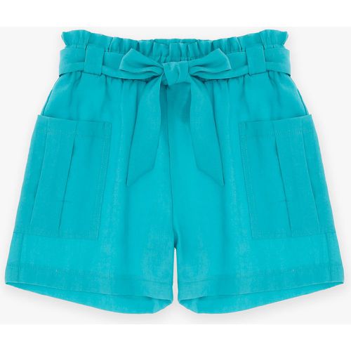 Shorts bambina monocolour con tasche applicate e fusciacca - Dixie - Modalova