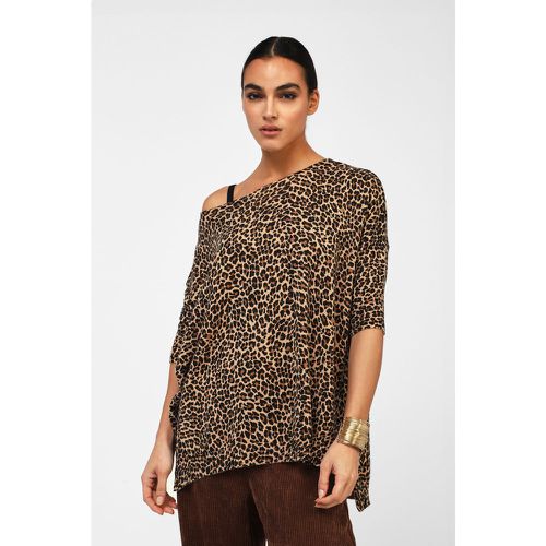 Maglia asimmetrica animalier con maniche al gomito - Dixie - Modalova