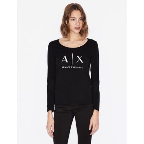 NYTDGYJ16Z1200 T-shirt en tricot à coupe régulière (L), Casuel, Coton, Manche longue - A|X Armani Exchange - Modalova