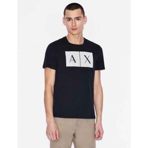 NZTCKZ8H4Z1510 T-shirt Squares (L), Casuel, Coton, Manche courte, Marine - A|X Armani Exchange - Modalova