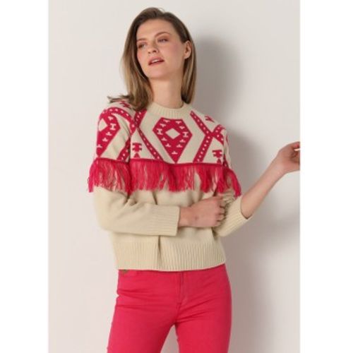 Pull à col en box avec franges (XS), Casuel, Acrylique, Manche longue - Lois Jeans - Modalova