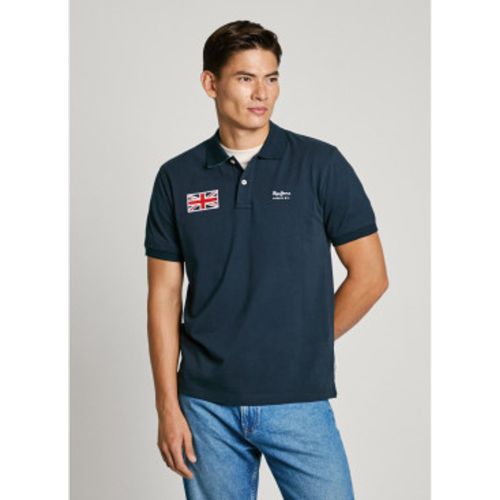 PM542252 Polo Union (M), Casuel, Coton, Manche courte, Marine - Pepe Jeans - Modalova