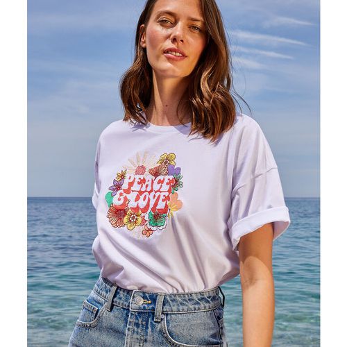 Camiseta estampada 'peace and love' - JANE - XS - - Mujer - Etam - Modalova