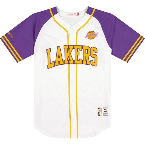 NBA LOS ANGELES LAKERS PRACTICE DAY BASEBALL JERSEY, bianco - Mitchell And Ness - Modalova