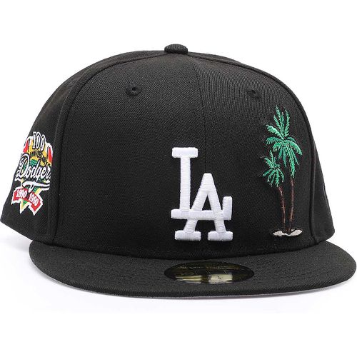 MLB LOS ANGELES DODGERS PALM TREE 100TH ANNIVERSARY PATCH 59FIFTY CAP, nero / bianco - new era - Modalova
