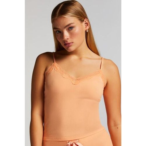 Hunkemöller Cami Rib Lace Top Pink - Hunkemöller - Modalova