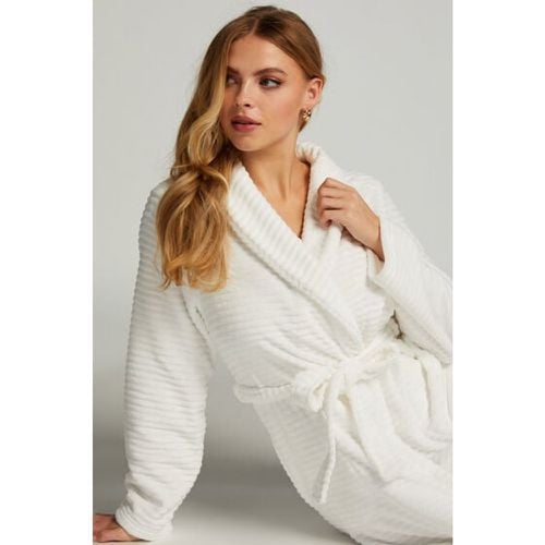 Long Fleece Ribbed Bathrobe - Hunkemöller - Modalova