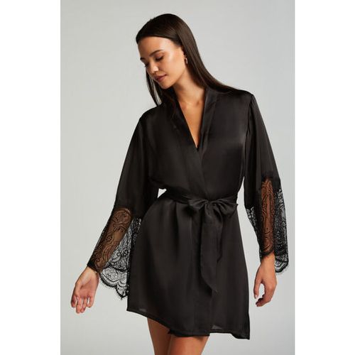 Hunkemöller Kimono Satin Negro - Hunkemöller - Modalova