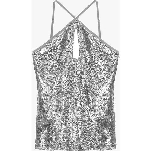 Top con scollatura halter e paillettes - Imperial - Modalova