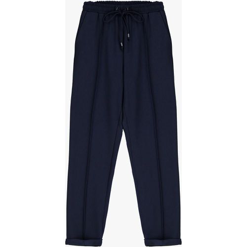 Pantaloni slim-fit cropped con coulisse e cucitura dettaglio - Imperial - Modalova