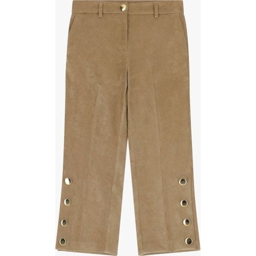 Pantaloni cropped effetto velluto con bottoni - Imperial - Modalova